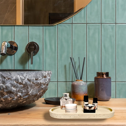 Bathroom Accessories Set, 4PCS Modern Beige Bathroom Accessory Set With Soap Dispenser, Mouthwash Cup & Toothbrush Holder, Tray.